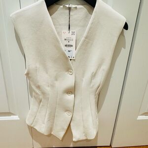 Zara | Cream Women's Vest | Sz M